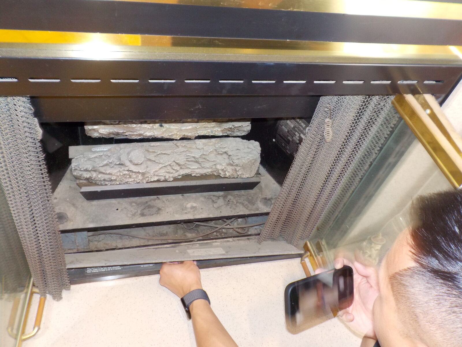 Inspecting a gas fireplace